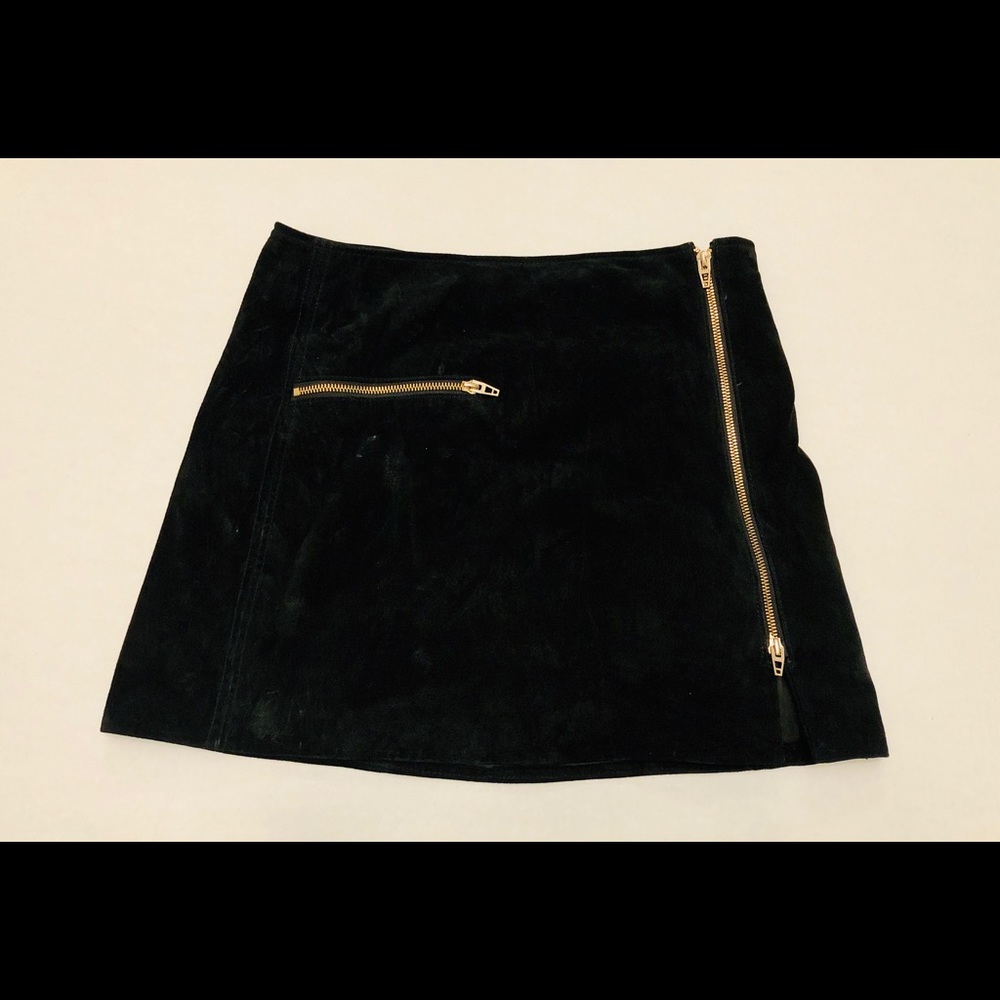 Blank NYC Black Leather Mini Skirt